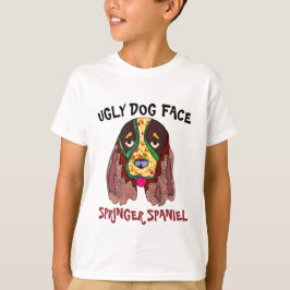 スプユニークリンガースパニエル犬醜い犬の顔Tシャツ Tシャツ