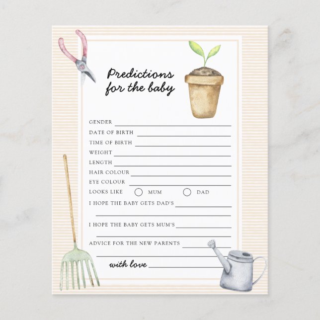 スプラウト赤ちゃんシャワー – ベビー予測とアドバイス (正面)