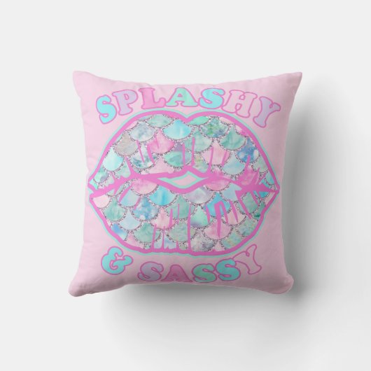 スプラシガーリーー&サッシピンクターコイズマーメイドキス クッション (裏面)