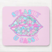 スプラシガーリーー&サッシピンクターコイズマーメイドキス マウスパッド (正面)