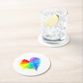 スプラタートレインボーハートコースター ラウンドペーパーコースター (インサイチュ)