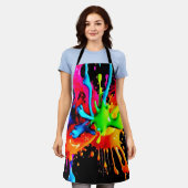 スプラッカラフルシュ抽象芸術 エプロン (着用した状態)