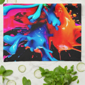 スプラッカラフルシュ抽象芸術 キッチンタオル (折り畳み)