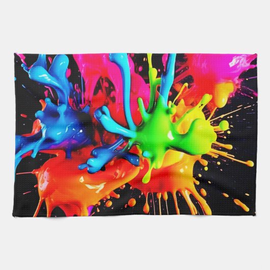 スプラッカラフルシュ抽象芸術 キッチンタオル (横)