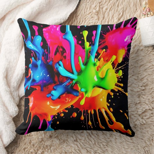 スプラッカラフルシュ抽象芸術 クッション (ブランケット)