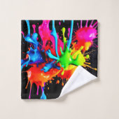 スプラッカラフルシュ抽象芸術 バスタオルセット (ウォッシュタオル)