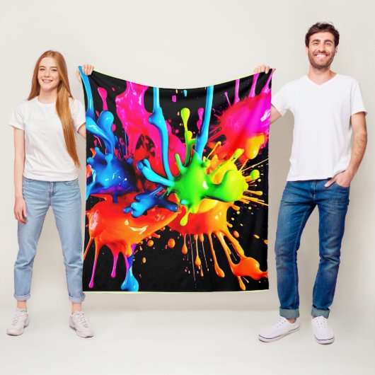 スプラッカラフルシュ抽象芸術 フリースブランケット (インサイチュ)