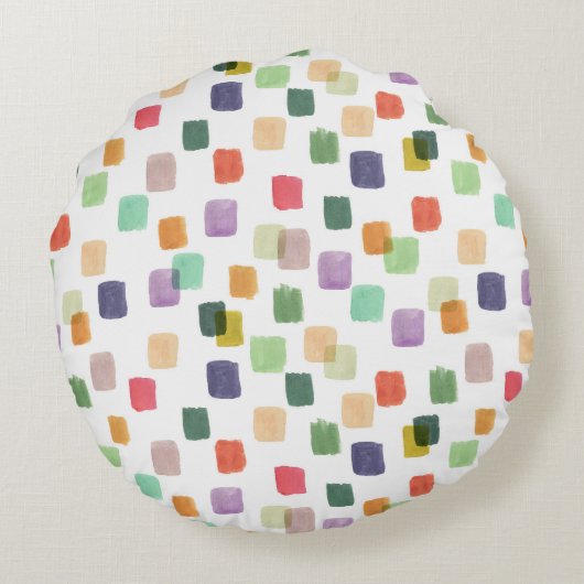 スプラッカラフルシュ:抽象芸術のシームレスな背景 ラウンドクッション (裏面)