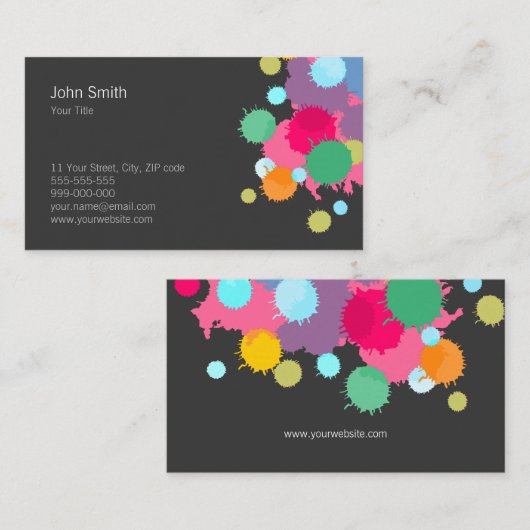 スプラッカラフル絵を描シュクリエイティブアーティスト 名刺 (正面/裏面)