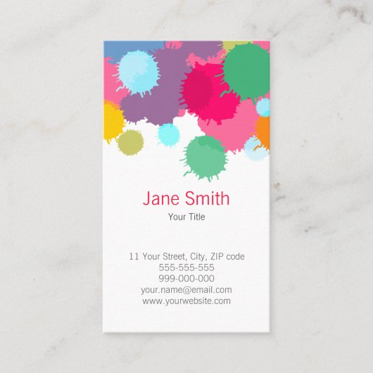 スプラッカラフル絵を描シュクリエイティブインク 名刺 (正面)
