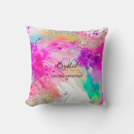 スプラッシュかわいらしカラフルモノグラム クッション