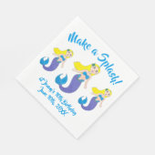 スプラッシュで泳ぐ人魚の誕生日パーティー スタンダードランチョンナプキン (角)