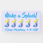 スプラッシュで泳ぐ人魚の誕生日パーティー 横断幕 (横)