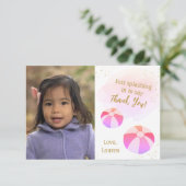 スプラッシュとスパークルウォータープールパーティー誕生日 サンキューカード (スタンド正面)