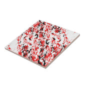 スプラッシュとドリップアートレッドとブラック タイル (側面)