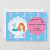 スプラッシュな人魚の誕生日パーティーを作る 招待状 (正面)