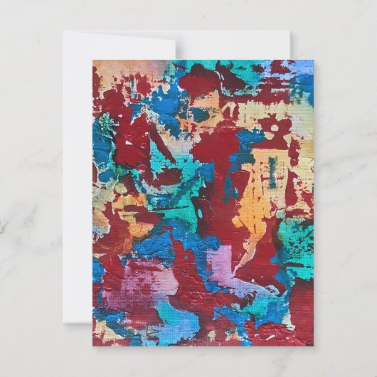 スプラッシュな手の絵を描抽象芸術アートのブラシストローク ノートカード (裏面)