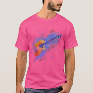 スプラッシュアートアコースティックギターTシャツ Tシャツ