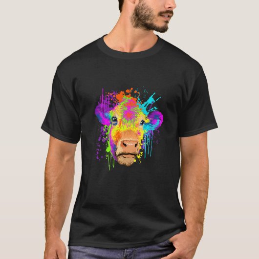 スプラッシュアート牛の牧場の牛 Tシャツ (正面)