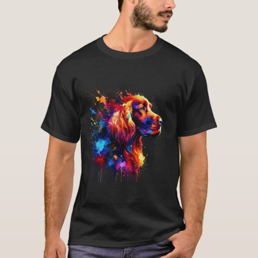 スプラッシュアート アイルランドセッター Tシャツ (正面)