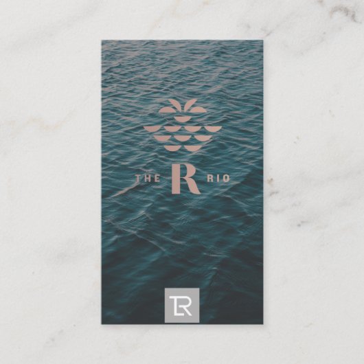 スプラッシュイメージ水のロゴ名刺（海軍付き） 名刺 (正面)