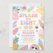 スプラッシュインエイトロピカルビーチ8誕生日 招待状 (正面)