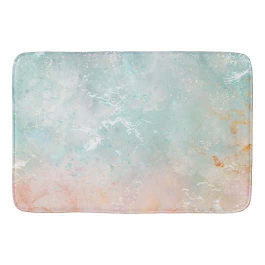 スプラッシュインクウォーターカラー背景、パステルカラフル バスマット (正面)