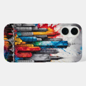 スプラッシュインク水色スクレーパーのシティーラインカバー Case-Mate iPhoneケース (裏面 (横))