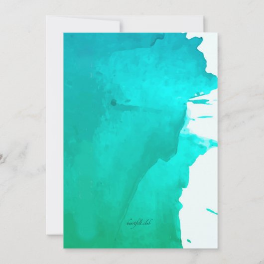 スプラッシュウォーターのカラー招待状 招待状 (裏面)