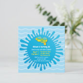 スプラッシュウォーターガンボーイズバースデーパーティ招待状 招待状 (スタンド正面)