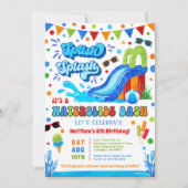 スプラッシュウォータースライドバッシュボーイ誕生日 招待状 (正面)