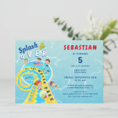スプラッシュウォータースライドパーク夏の誕生日パーティー 招待状 (スタンド正面)