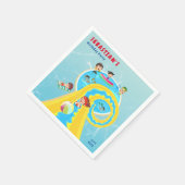 スプラッシュウォーターパークサマーウォータースライド誕生日パーティー スタンダードカクテルナプキン (角)