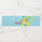 スプラッシュウォーターパークサマーウォータースライド誕生日パーティー ペットボトルラベル (シングルラベル)