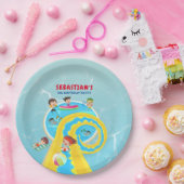 スプラッシュウォーターパークサマーウォータースライド誕生日パーティー ペーパープレート (パーティー)