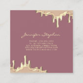 スプラッシュエレガント金ゴールドポリッシュモダン爪、 ネイルバラ スクエア名刺 (裏面)