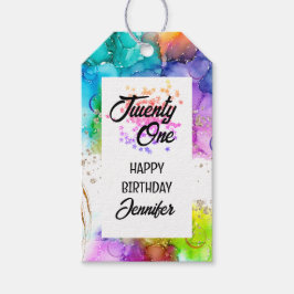 スプラッシュカラフルウォーターのカラー誕生日 ギフトタグ