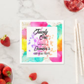 スプラッシュカラフルウォーターのカラー誕生日 スタンダードカクテルナプキン (インサイチュ)