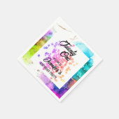 スプラッシュカラフルウォーターのカラー誕生日 スタンダードカクテルナプキン (角)