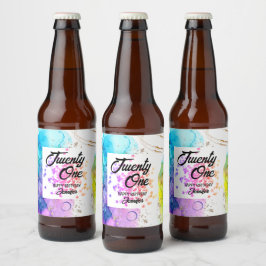スプラッシュカラフルウォーターのカラー誕生日 ビールラベル