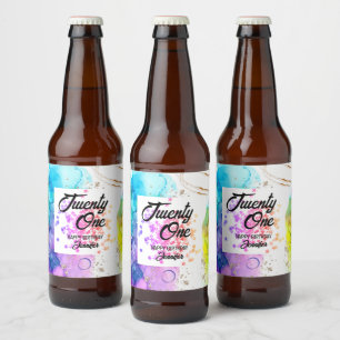 スプラッシュカラフルウォーターのカラー誕生日 ビールラベル