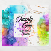 スプラッシュカラフルウォーターのカラー誕生日 ビールラベル (シングルラベル)