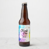 スプラッシュカラフルウォーターのカラー誕生日 ビールラベル (正面)