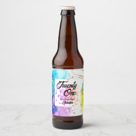 スプラッシュカラフルウォーターのカラー誕生日 ビールラベル