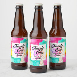 スプラッシュカラフルウォーターのカラー誕生日 ビールラベル