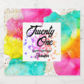 スプラッシュカラフルウォーターのカラー誕生日 ビールラベル (シングルラベル)