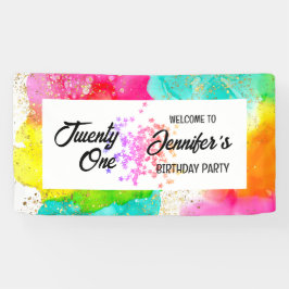 スプラッシュカラフルウォーターのカラー誕生日 横断幕