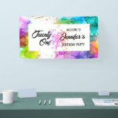 スプラッシュカラフルウォーターのカラー誕生日 横断幕 (トレードショー)