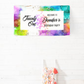 スプラッシュカラフルウォーターのカラー誕生日 横断幕 (インサイチュ)