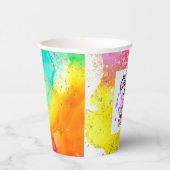 スプラッシュカラフルウォーターのカラー誕生日 紙コップ (右)